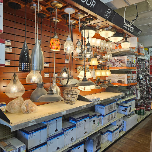 Randall Lumber & Hardware lighting department