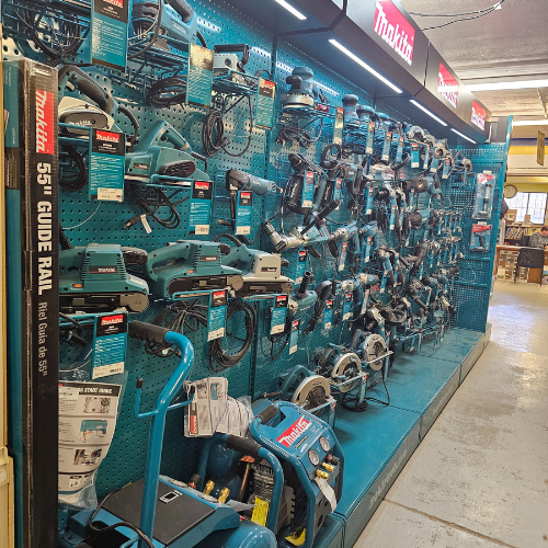 Randall Lumber & Hardware Makita power tool aisle