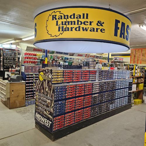 Randall Lumber & Hardware fastener aisle