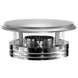 Chimney Cap With Spark Arrestor Screen, Stainless Steel, 6-In.