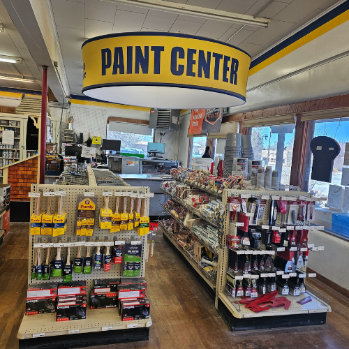 Randall Lumber & Hardware paint supplies aisle