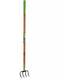 Forged Cultivator, 4 Curved Tines, Cushioned Hardwood Handle