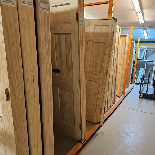 Randall Lumber & Hardware wood door aisle
