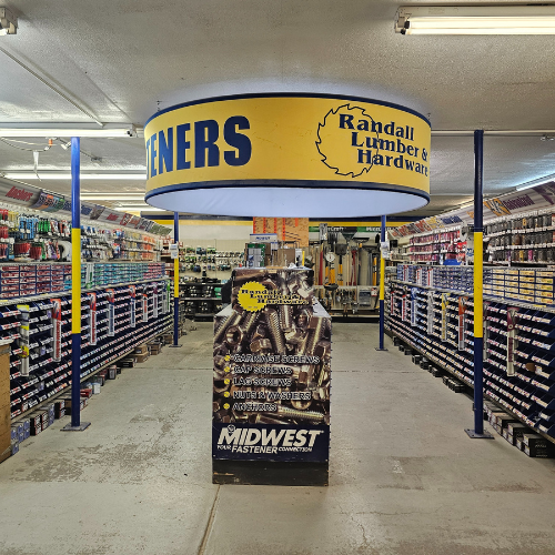 Randall Lumber & Hardware fastener aisle