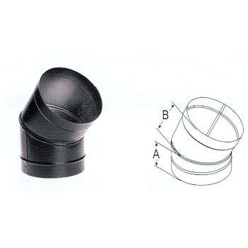 DuraVent 6DBK-E45 45 Degree Elbow, Black ~ 6