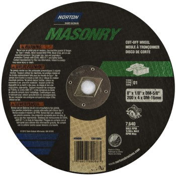Norton 07660789086 89086 8 Masonry Cutting Wheel
