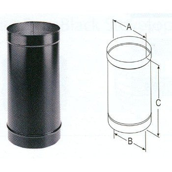 DuraVent 6DBK-12 Single Wall Stove Pipe, 24 Ga ~ 6