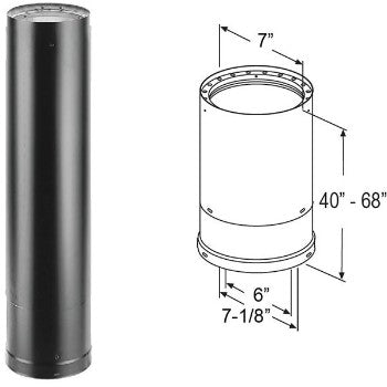 DuraVent 6DVL-68TA Telescoping Stove Pipe ~ 40
