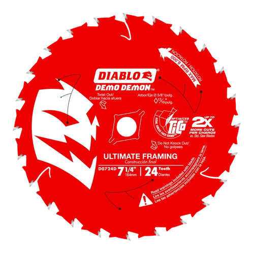 Diablo 24-Teeth Demo Demon™ Ultimate Framing Saw Blade for Wood