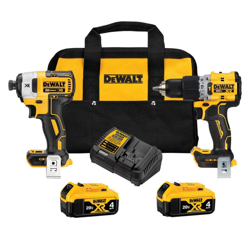 Dewalt 20V MAX* XR® Brushless Cordless 1/2 in. Hammer Drill and 1/4 in. Impact Driver Combo Kit