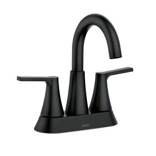 Moen Mikah Matte Black Two-Handle High Arc Bathroom Faucet